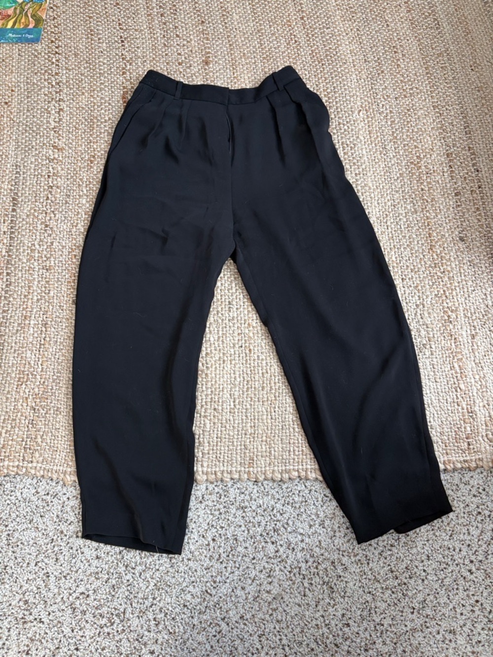 Babaton Black Pleated Tapered Dress Pants